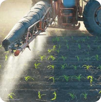 Spraying of plants.